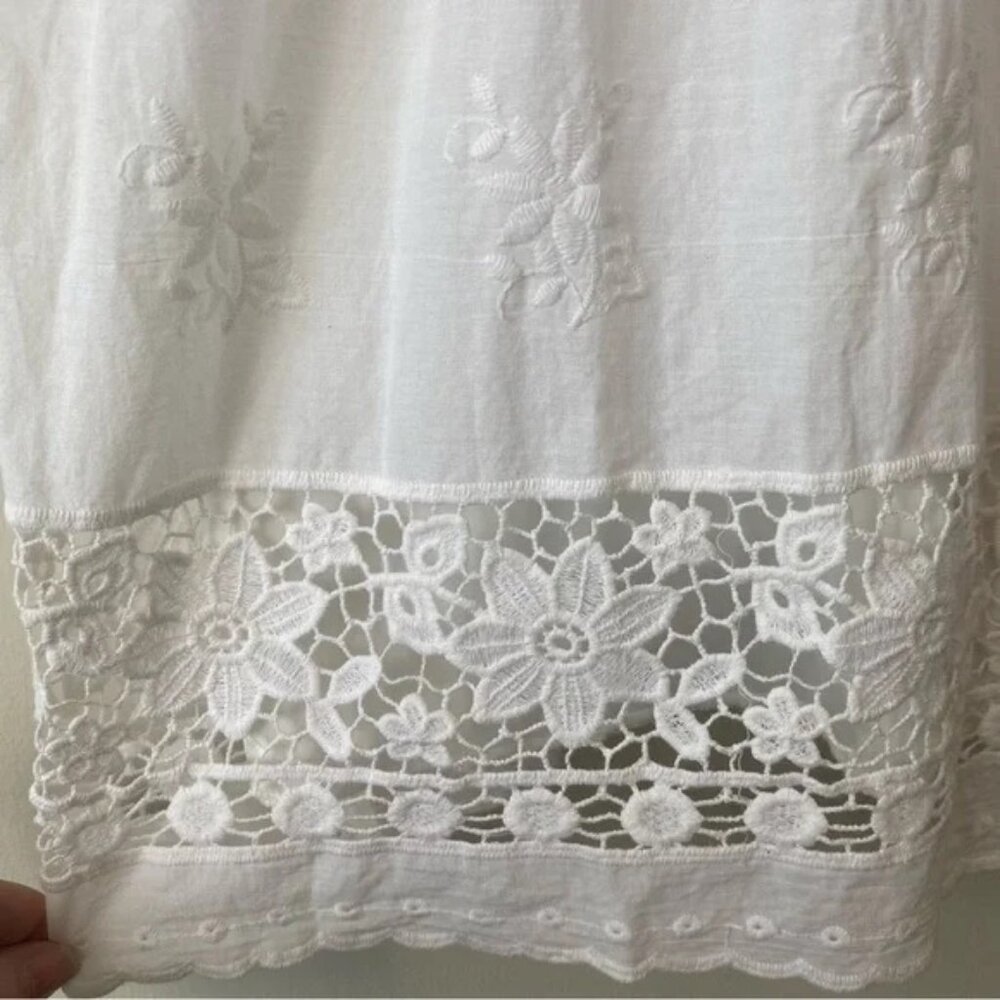 Altar'd State 100% Cotton White Floral Lace and Embroidery Dress - Picture 4 of 6